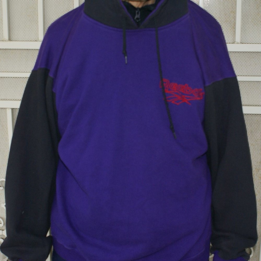 Vintage 90's hoodie pullover sweater w/ Reebok embroidery logo men's size XL